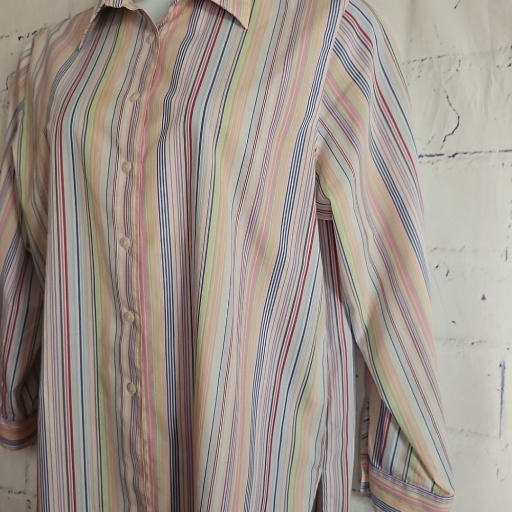 Foxcroft Wrinkle Resistant Button Front Multicolo… - image 3